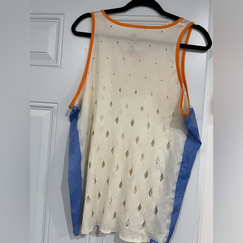 Rabbit Men's Cream and Blue Athletic Tank Top - Picture 5 of 6